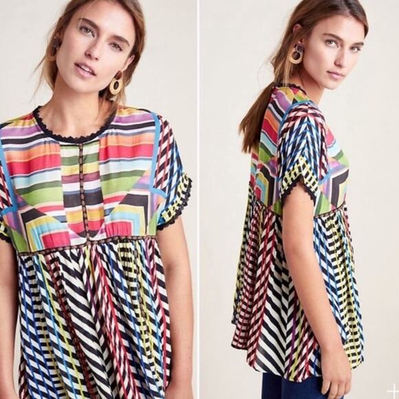 Anthropologie Tops - Anthropologie conditions apply kynsa chevron rainbow top